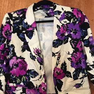 Necessary Objects Suede Floral Blazer